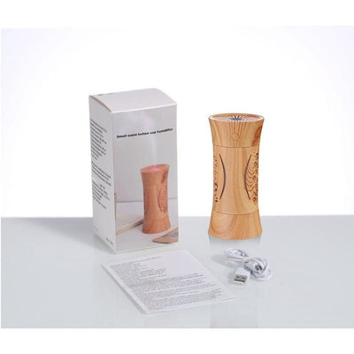 Difusor Tipo Madera - Humidificador Con Luz De Color Cafe