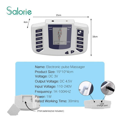 Estimulador Pulso Electrónico Terapia Corporal Graduable