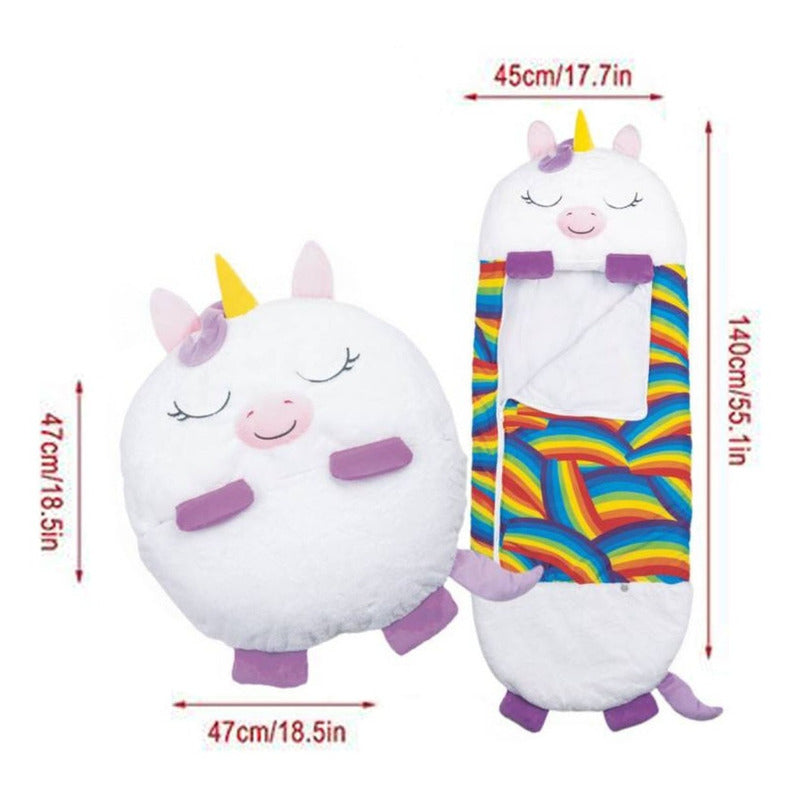 Sleeping Para Niños Bolsa Para Dormir Y Almohada Unicornio