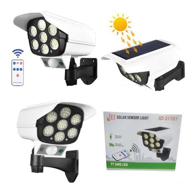 Lámpara Led Panel Solar Y Sensor De Movimiento Tipo Cámara