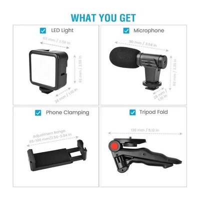 Estabilizador Soporte Celular Luz Led Micrófono + Control Co