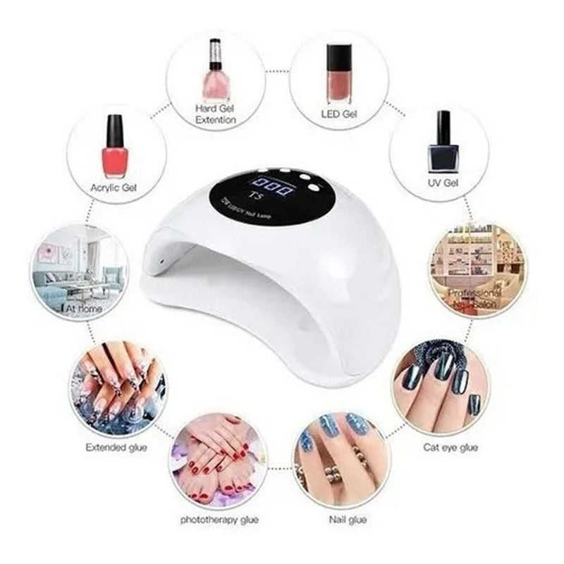 Lampara Uñas Uv Led 96w Profesional Sensor Y Temporizador