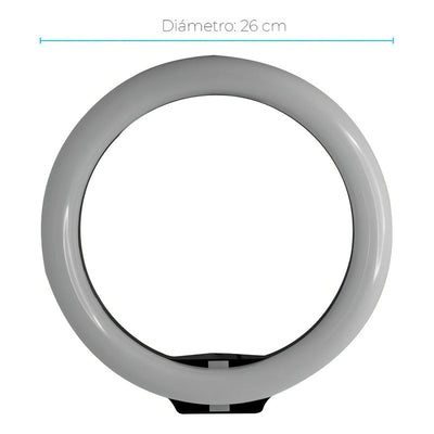 Diaz Home Dxltripled210 Aro De Luz 26 Cm Con Trípode Profesional 2 Metros De Altura Color De La Estructura Negro 220v