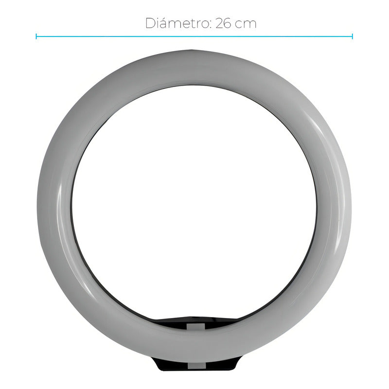 Diaz Home Dxltripled210 Aro De Luz 26 Cm Con Trípode Profesional 2 Metros De Altura Color De La Estructura Negro 220v