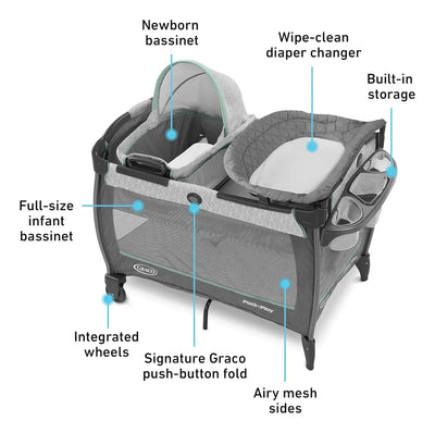 Graco Corralito Pack N Play Close2baby Derby Con Moisés Y Ca