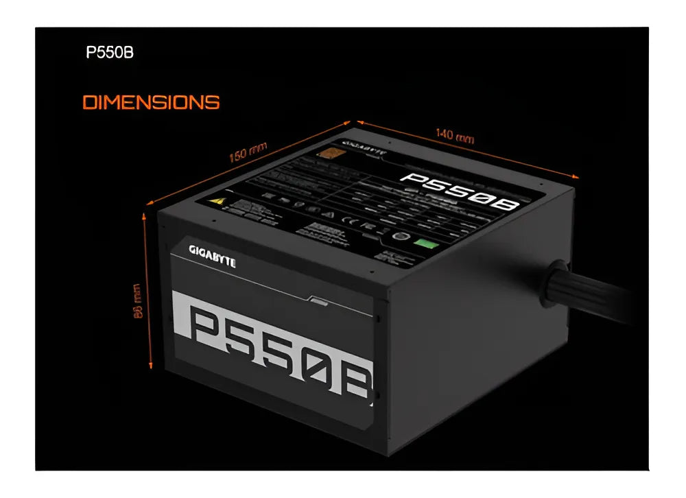 Fuente de poder para PC Gigabyte P550B 550W