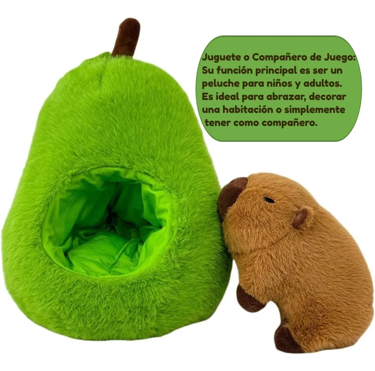 Peluche Chigüiro Capibara Carpincho Muñeco 35 Cm Regalo - Verde Musgo