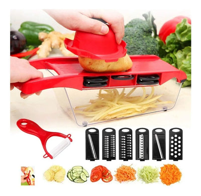 Cortador Verduras Mandoline 6 En 1 Rallador Rebanador