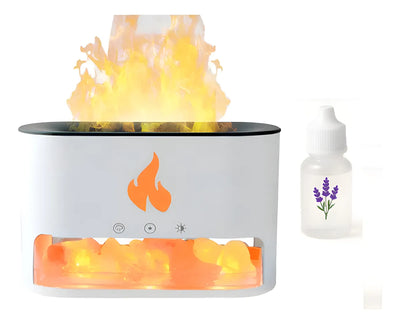 Humidificador Difusor Aromas Diseño Chimenea + Esencia Blanco