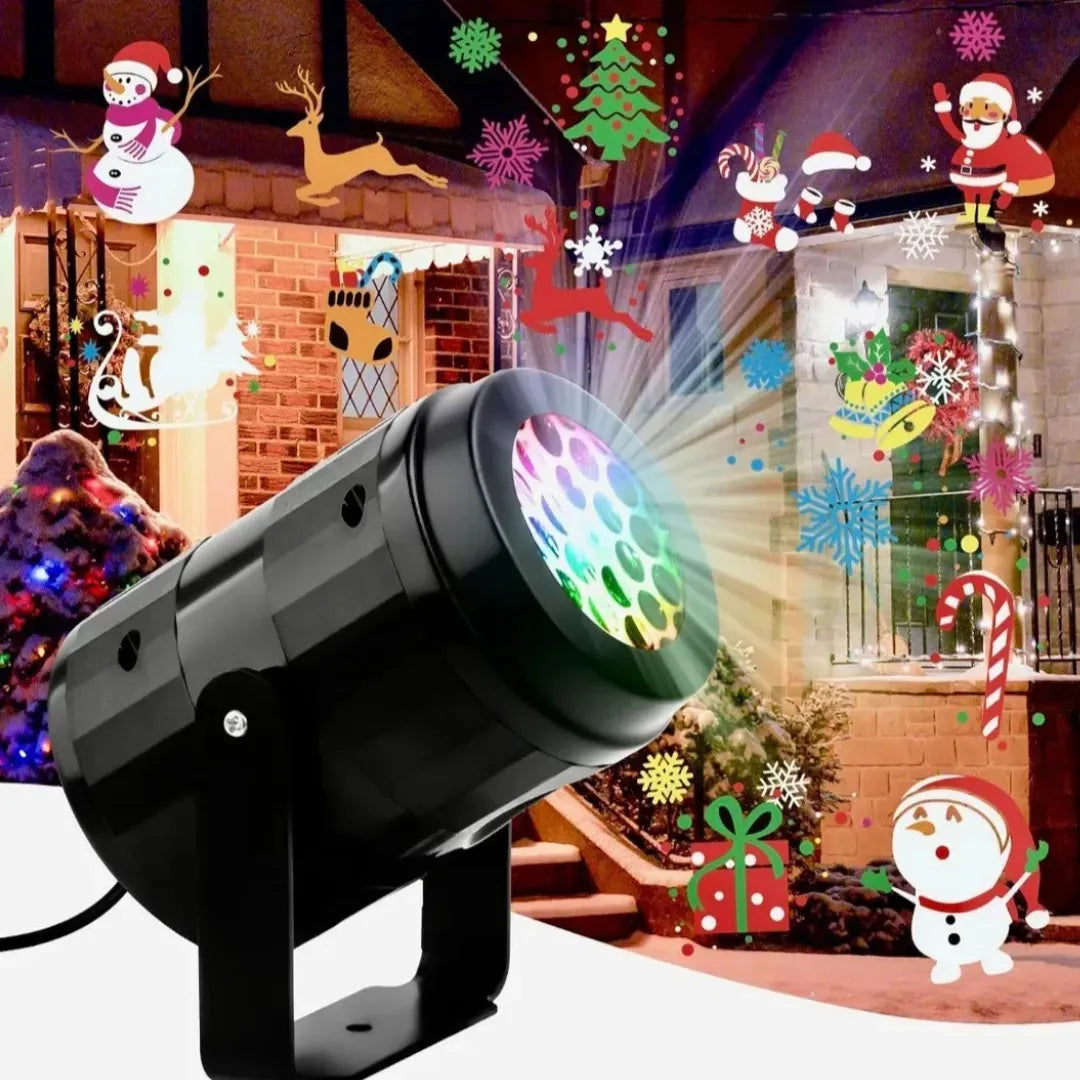 Luces De Proyector Navidad Decoración Giratoria 16 Patrones Multicolor