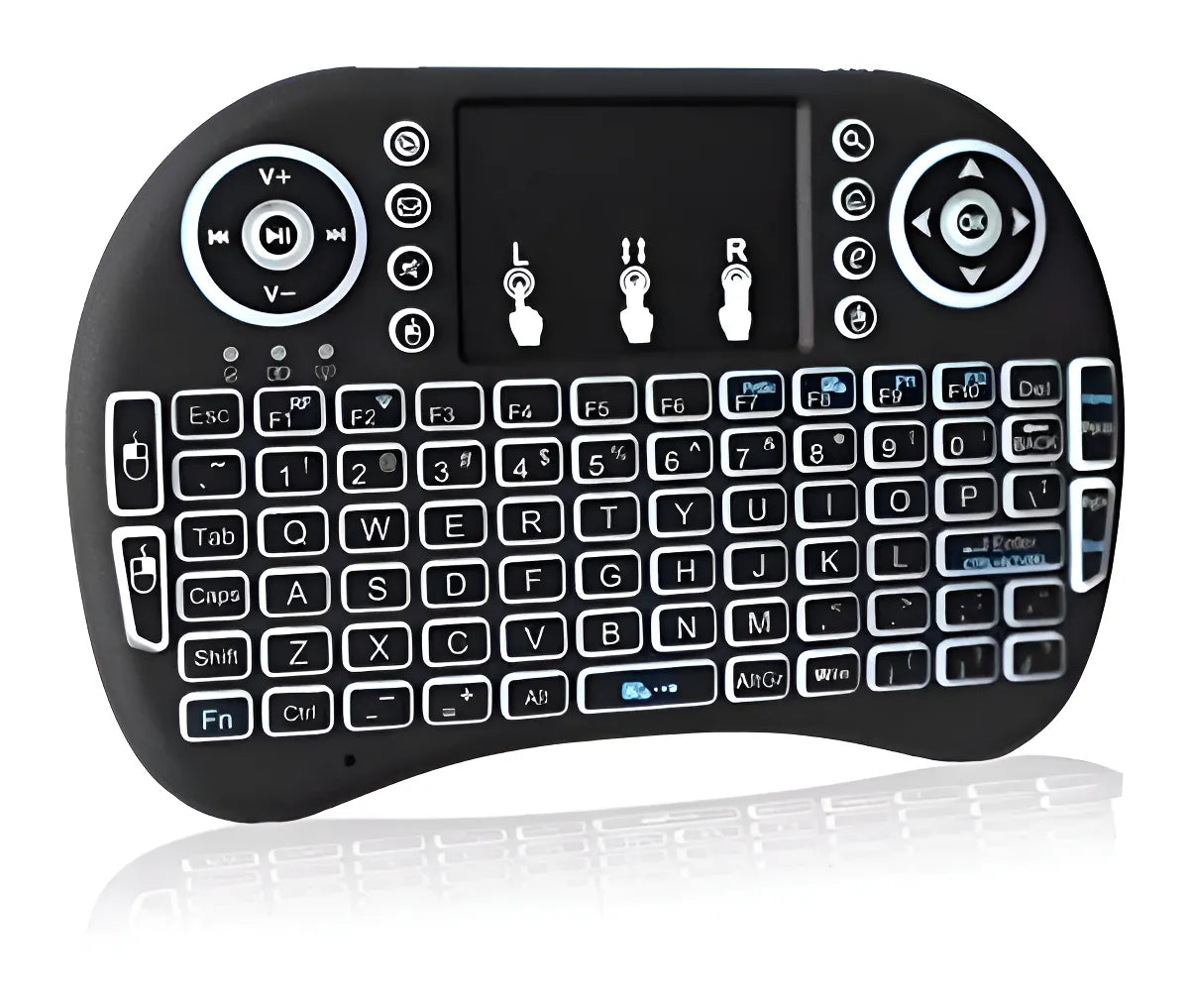 Mini Teclado Inalámbrico Airmouse Android Smart Tv Iluminado Mouse Color Teclado Black