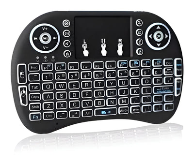 Mini Teclado Inalámbrico Airmouse Android Smart Tv Iluminado Mouse Color Teclado Black