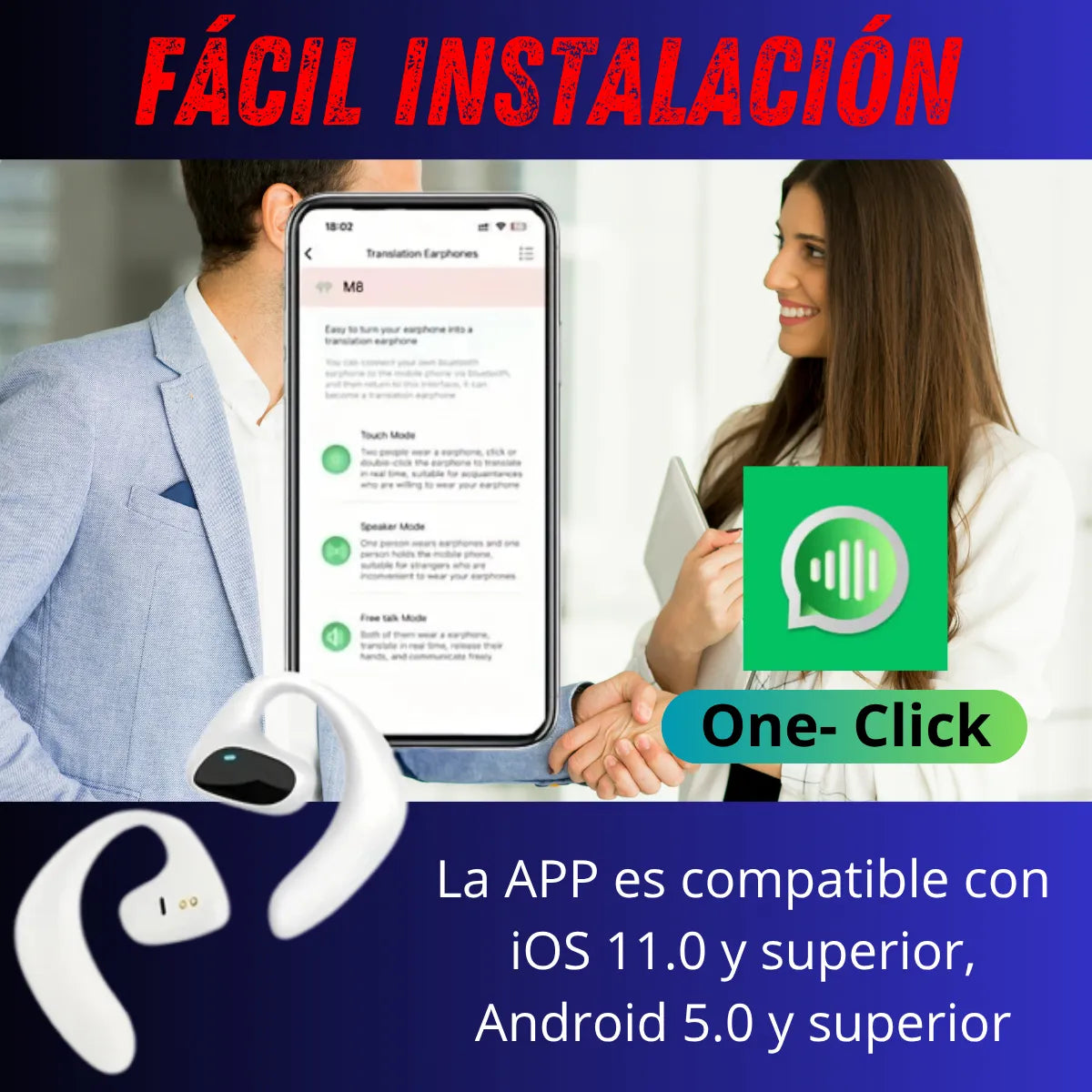 Auriculares Audifonos De Traduccion Simultanea De Idiomas Negro