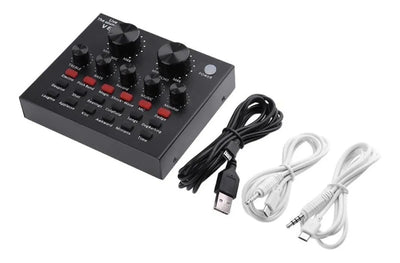 Mini Mezclador Audio En Vivo, Tarjeta De Sonido Externa Usb