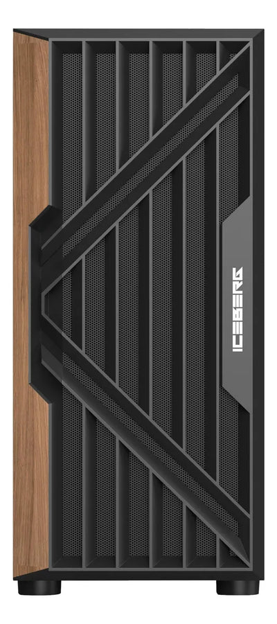 Gabinete Gamer Iceberg Wood Vector 7 Ventiladores Argb Color Negro