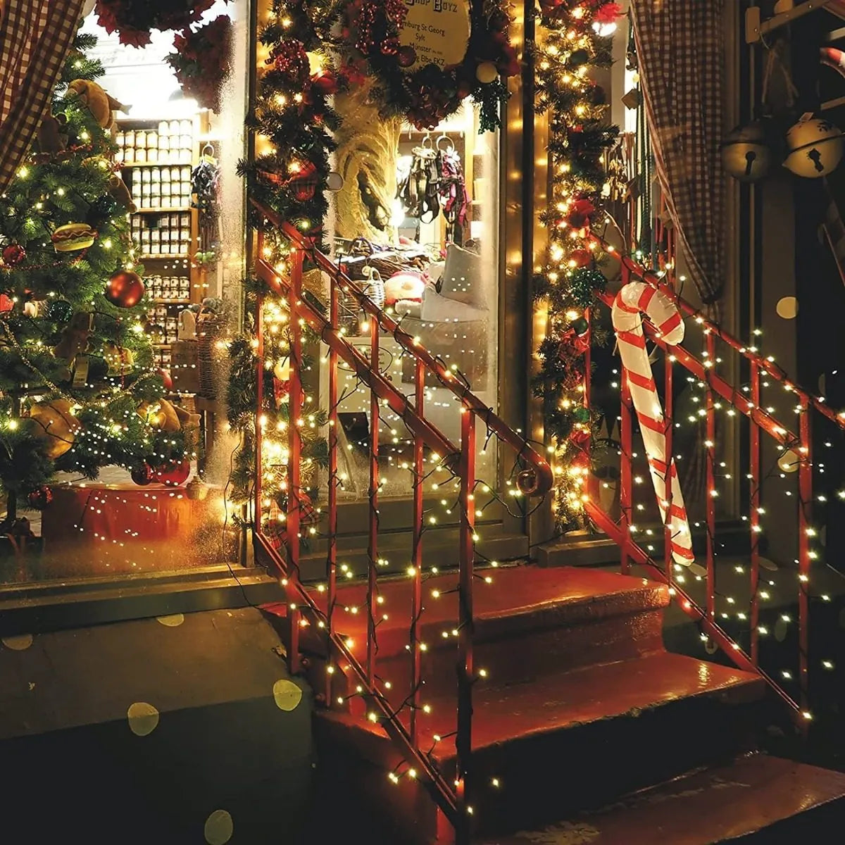 Instalación Navideña Decoración 300 Luces Cálidas Arbolito