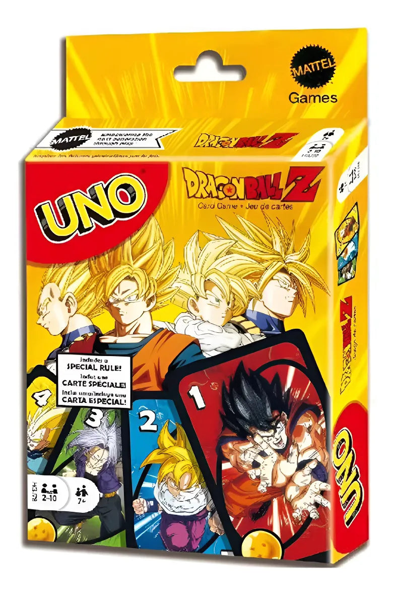 UNO Dragon Ball Z Edición Especial Fanático Colección Juego Mesa Manga Super Saiyan Wild Shenron Wish Card 112 Cartas Regalo Anime Adultos Niños 2 a 10 Jugadores Edad 7 Plus Noche Juego Familiar