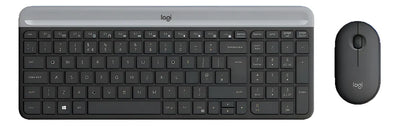 Teclado Logitech + Mouse Mk470 Wirelees Slim Usb Color Del Teclado Negro