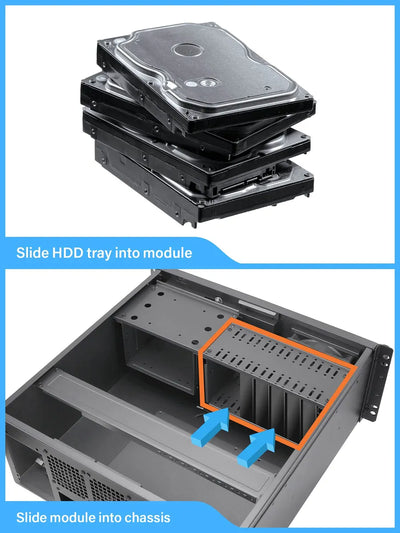 Carcasa Para Chasis De Servidor 4u 7 Bahías 3.5 Pulgadas