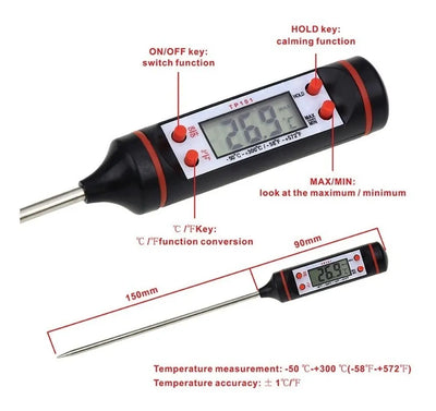 Termómetro De Cocina Punzón Con Certificado De Calibración