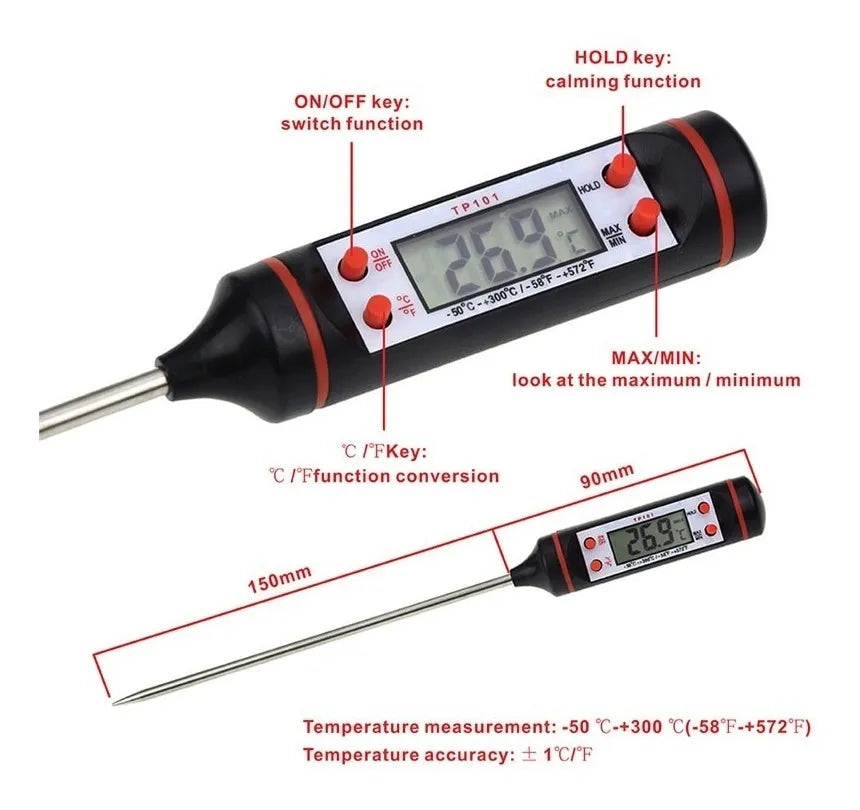 Termómetro De Cocina Punzón Con Certificado De Calibración