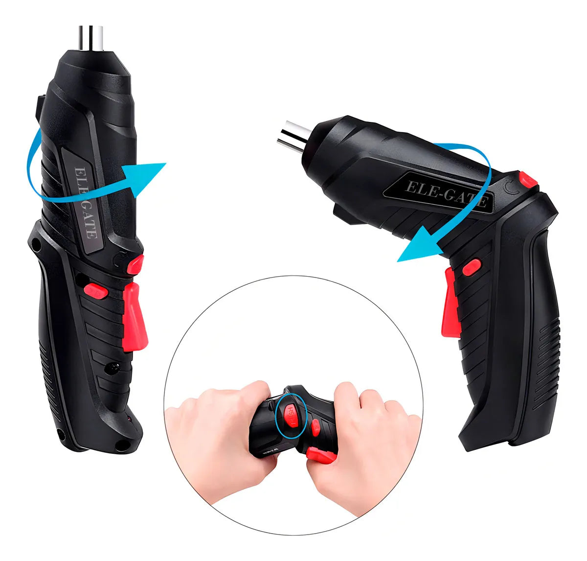 Destornillador Eléctrico Taladro Inalámbrico Recargable Color Negro