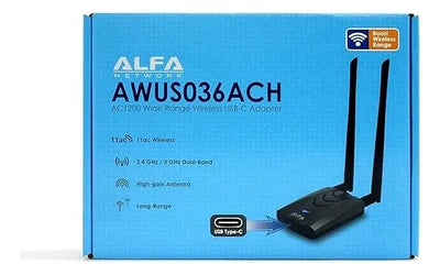 Adaptador Wifi Alfa Awus036ach Usb Ac1200 Dual Band
