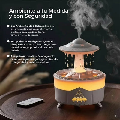 Humidificador Difusor Lluvia Con Control Remoto 350 Ml - Blanco