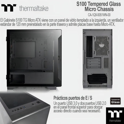 Gabinete para computadora de escritorio Thermaltake S100 CA-1Q9-00S1WN-00 CA-1Q9-00S1WN-00 negro