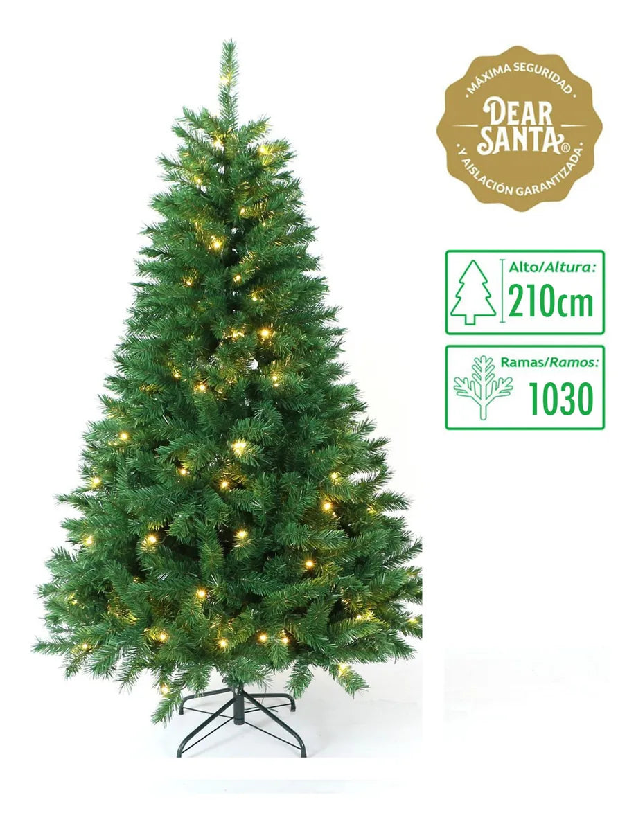 Árbol De Navidad 210 Cm 280 Led 1030 Ramas Dear Santa