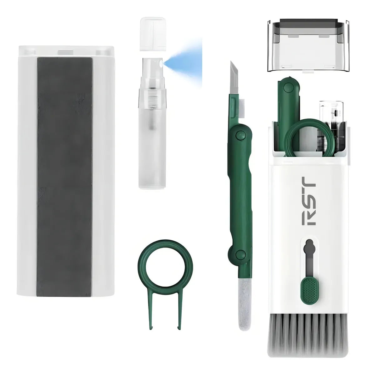 Kit De Limpieza 7 En 1 Para Auriculares, Teclado Y Computadora, Herramientas De Limpieza Profunda Con Limpiador De Pantalla Para AirPods 1/2/3/pro, Auriculares, Laptop Y Cámara Maca Rst