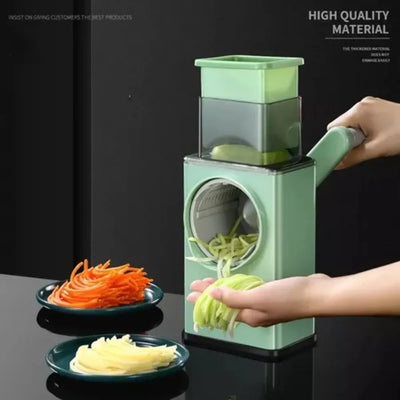 Cortador De Verduras Multifuncional 3 En 1 Cuchilla Rallador Verde Claro