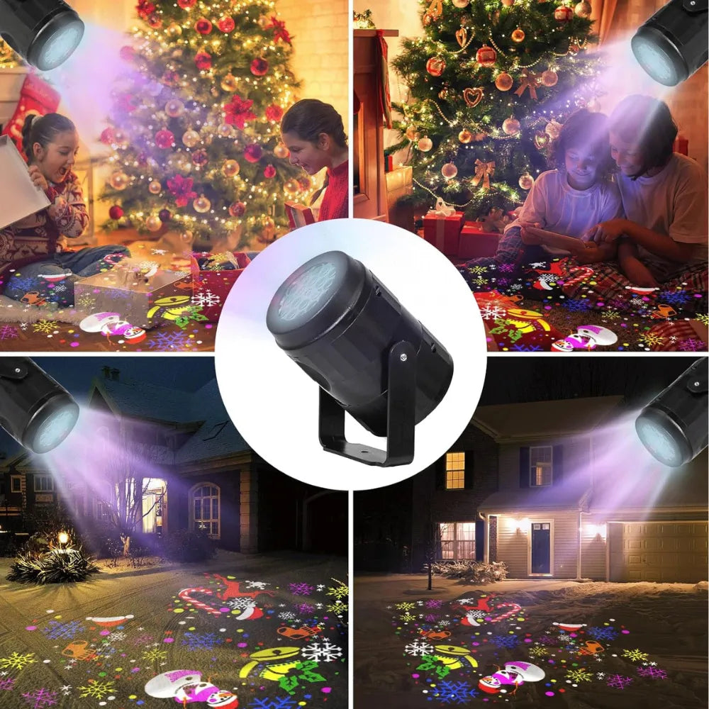 Proyector Led Navidad Figuras Interior Giratorio Multicolor