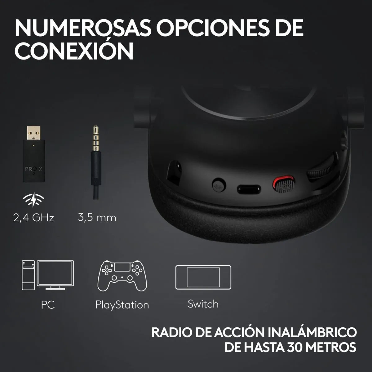 Diadema Gamer Logitech G Pro X 2 Wht, Lightspeed / Bluetooth Negro