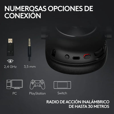 Diadema Gamer Logitech G Pro X 2 Wht, Lightspeed / Bluetooth Negro