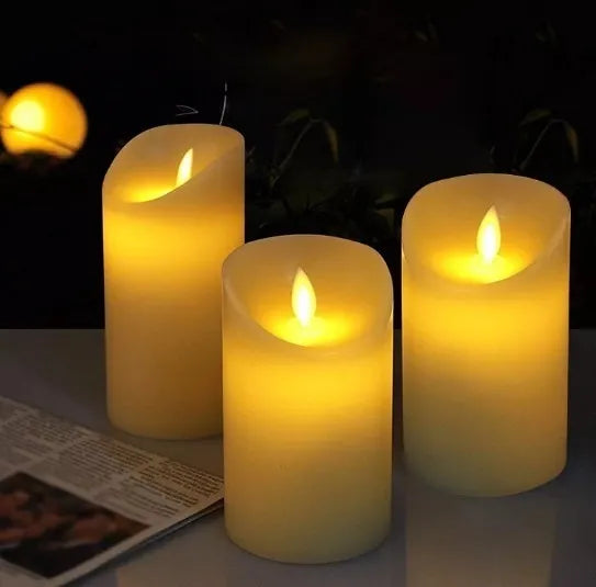 Vela Decoración Navidad Luz Led 12,x7,5 Cm Velas Wm1201g-c