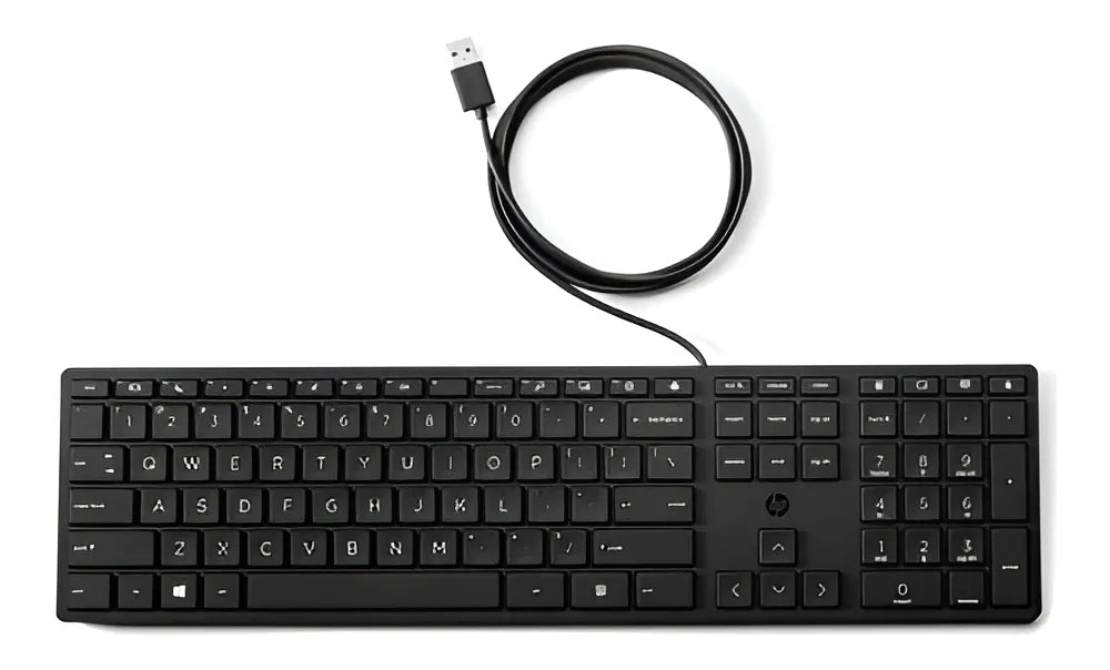 Teclado Alámbrico Hp 320k Qwerty Inglés Us Color Negro