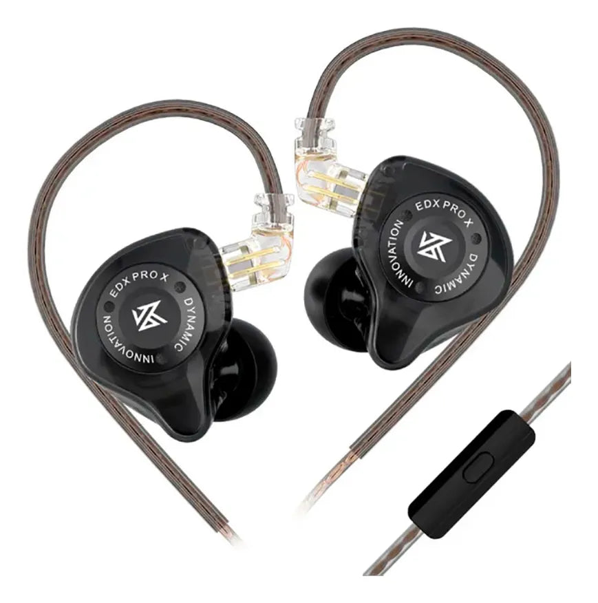 Auriculares Kz Edx Pro X negros con micrófono