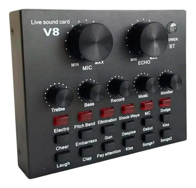 Kit Micrófono Profesional De Condensador + Tarjeta Sonido V8 Aleatorio