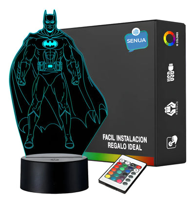 Lámpara De Noche Led Batman Holograma Decoración Regalo Negra