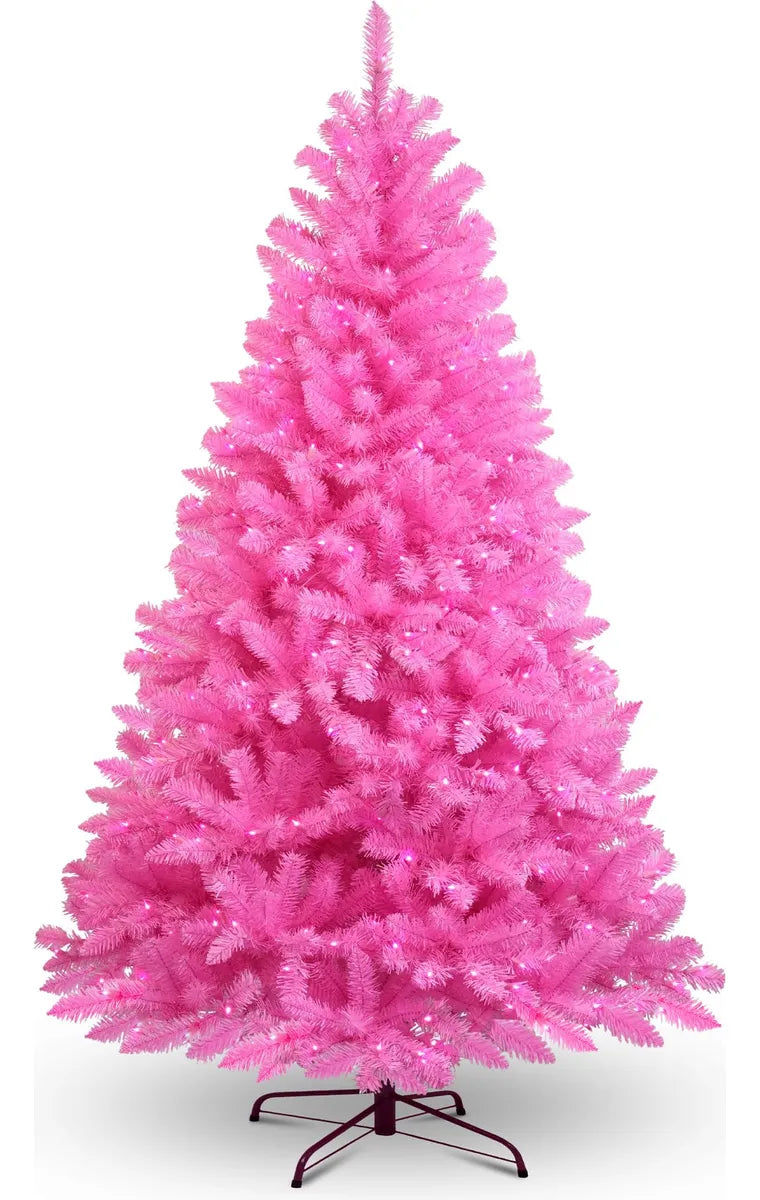 Sweet Shine Arbol De Navidad Artificial Rosa Preiluminado De