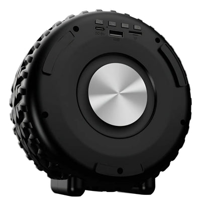 Parlante Bluetooth Llanta Celular Computador Radio Luces Rgb Negro
