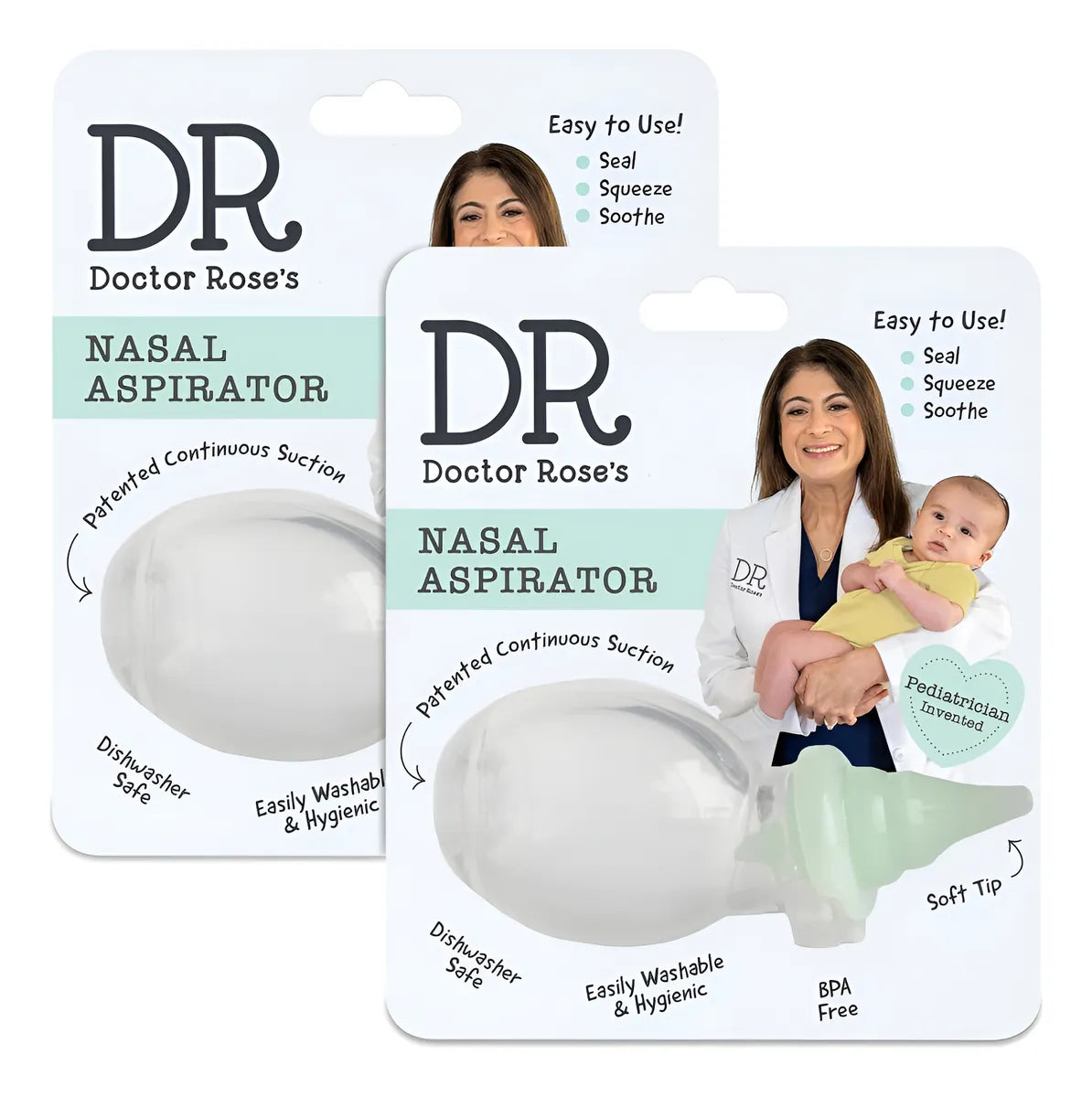 Dr. Rose's Aspirador Nasal Para Bebe, Succion De Mocos De Do