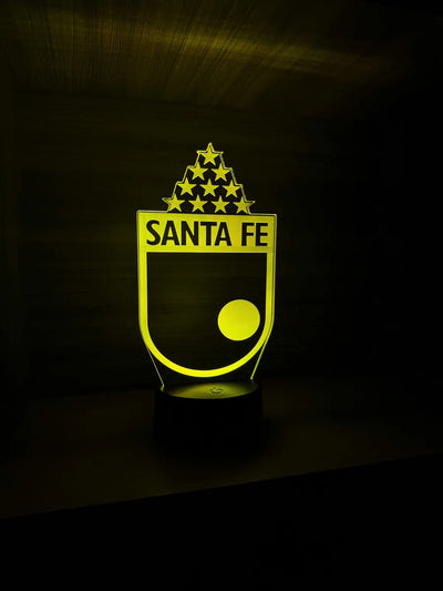 Lámpara De Noche Led Santa Fe Con Estrellas Holograma Regalo Negro
