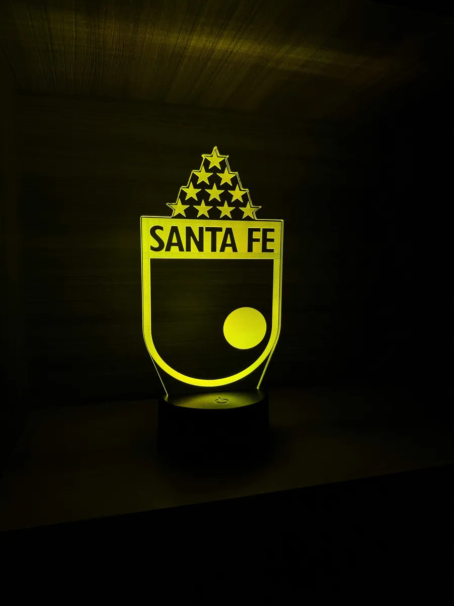 Lámpara De Noche Led Santa Fe Con Estrellas Holograma Regalo Negro