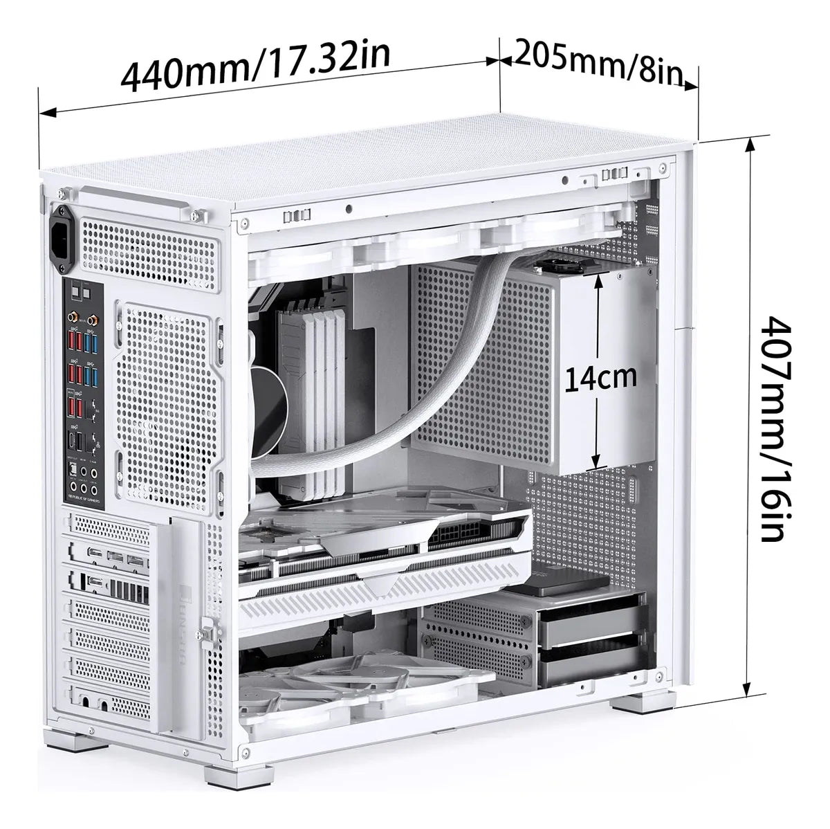 Jonsbo D41 Mesh Sc Carcasa Para Computadora Atx Con Pantalla