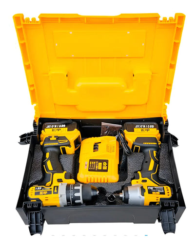 Combo Taladro Inalámbrico 13mm Y Pistola Impacto 68v - Amarillo - 50hz/60hz