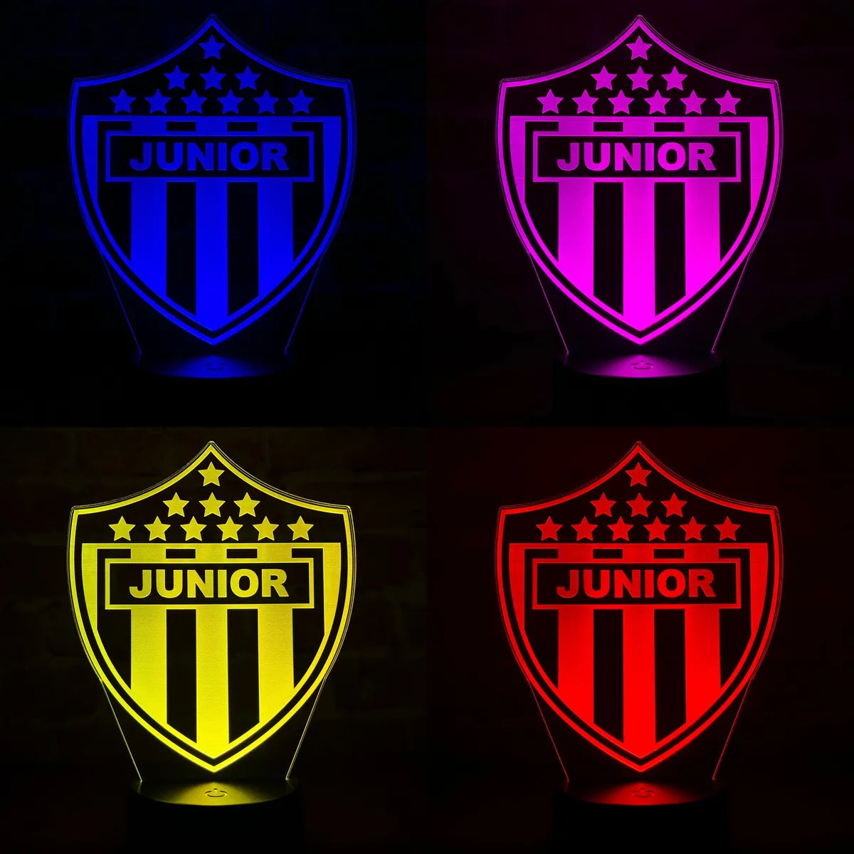 Lámpara De Noche Led Junior Holograma Decoración Regalo Negra