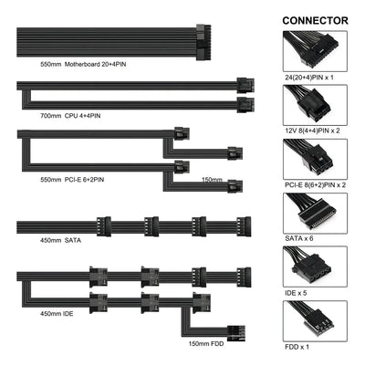 Fuente de poder para PC Segotep GN650W 650W negra