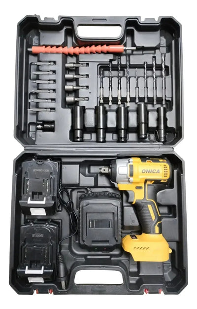 Pistola Llave De Impacto Inalámbrica De 1/2 Reversible 128v Amarillo